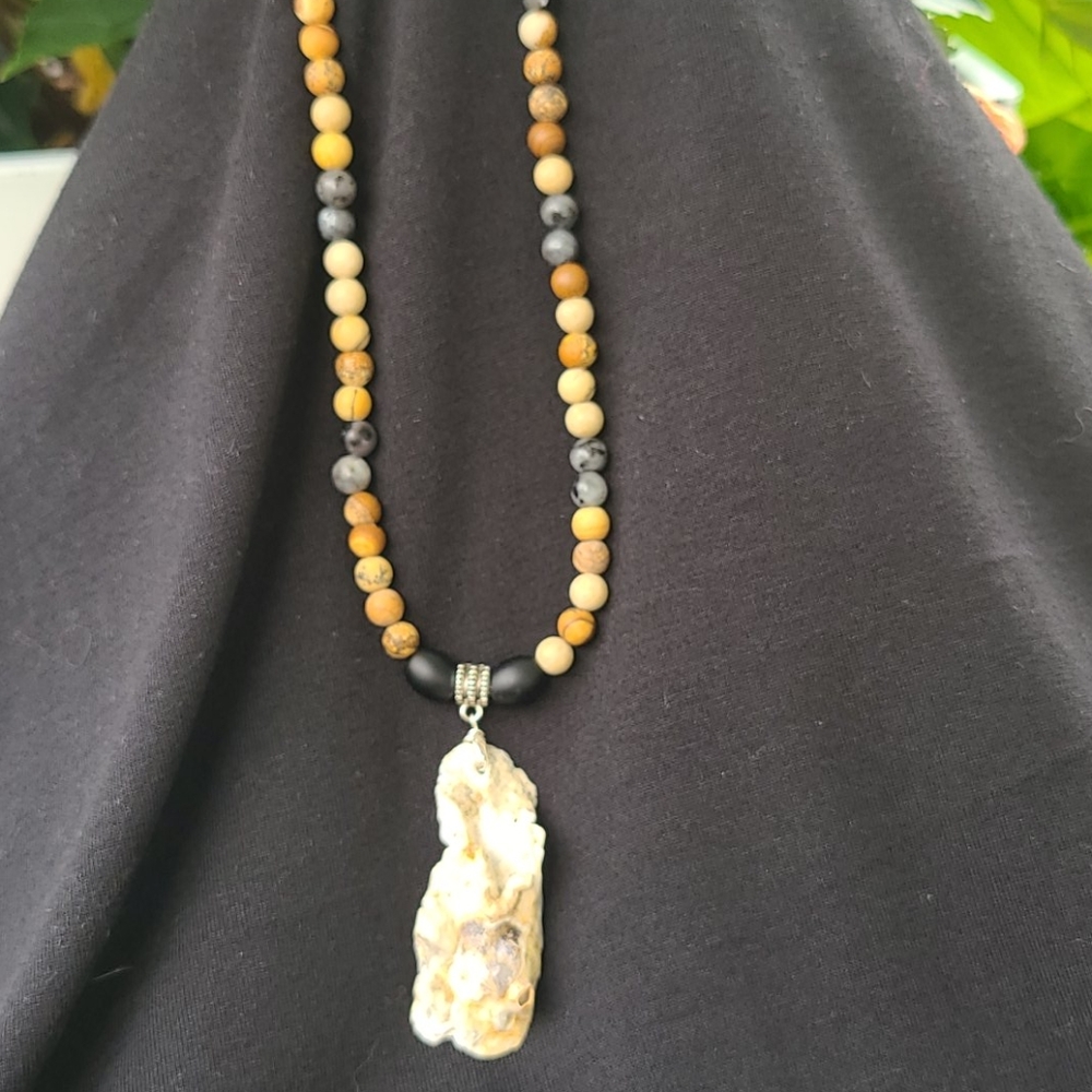Beaded boho beachy necklace